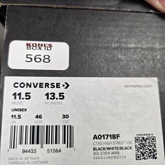 Converse Chuck Taylor All Star Low Sneakers Black / White Men Size 11.5 A01418F - Picture 7 of 7